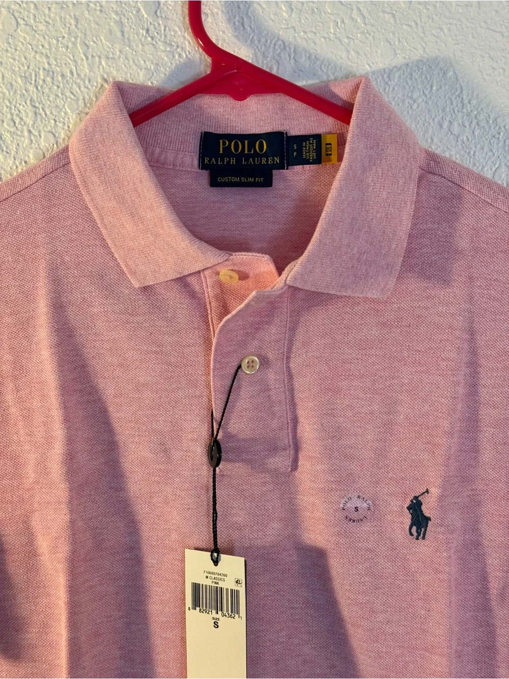 Ralph Lauren Pink Custom Slim Fit Polo Shirt